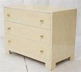 Lot 432:  Three Drawer Chest Cabinet. Tesselated. Brass pulls. : Dimensions:  H: 25 inches: W: 32 inches: D: 19.75 inches --- 