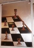 Lot 445:  KOVACS Metal 3D Wall Sculpture. CHESS.  Signed & dated 1976. : Dimensions:  H: 46 inches: W: 32 inches --- 