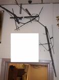 Lot 447:  Large Brutalist Welded Metal Wall Sculpture. : Dimensions:  H: 65 inches: W: 58 inches: D: 12 inches --- 