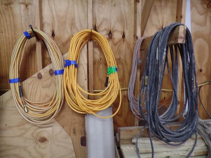 Heavy Duty Air Hoses and Electric cords.