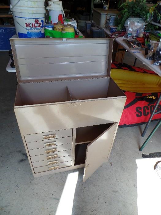 Metal Storage Cabinet with Drawers and Door