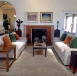 This Large, “Must See” Home Offers Hard-to-Find & Many One-of-a-Kind Furnishings: Custom Down Sofa & Love Seat in Linen Damask; Custom Handmade Tables; Art & Accessories 