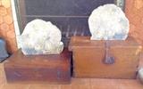 Large Rock Specimens; Many Wooden Boxes