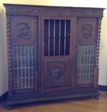 Cabinet in the Aesthetic Manner, with Leaded Glass Doors