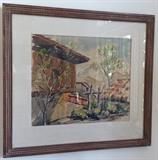 Eric W. Gibberd, 1897-1972, London-Taos, Guest Ranch, watercolor, 20"x17"