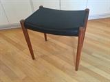 J.L. Moller Danish modern teak and leather stool from International Design Center