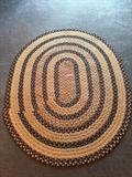 Braided cotton rug, 67.5" x 55" oval. 