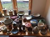 A small portion of the fine pottery collection, including pieces from Eugene Johnson and Warren MacKenzie.