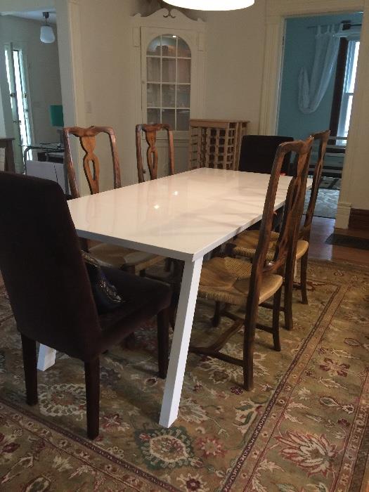 Dinning Room Table with 6 chairs and Persian Rug
