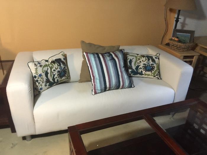 IkeaSofa that comes with a fit cover to change colors of the couch