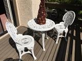 PVC resin patio set (looks amazingly like iron) strong and extremely durable... $75.00