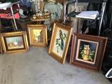 Lots of art! Original oils, bead work by Evelyn & more!