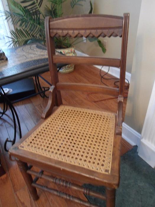 Antique cain bottom chair...