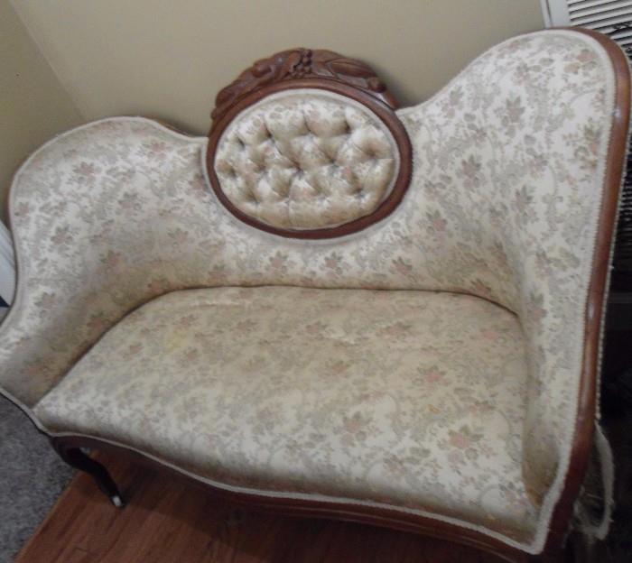 Antique Victorian small sofa.