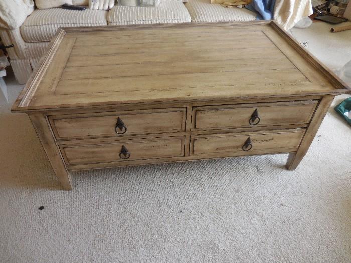 Davis Cabinet Company Nashville Tn, Cocktail Table with 4 Drawers.