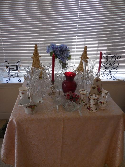 Various Crystal Vases, 