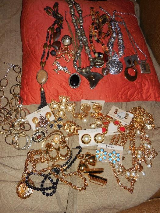 Costume Jewelry. Chico's, Neiman Marcus, St John, Pins, Necklaces, Bracelets 