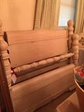 Vintage full bed with turned posts, with rails and slats, 