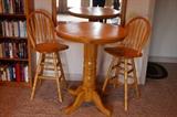 Solid Oak Pub Size Table Chairs