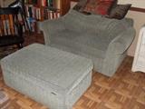 Broyhill sleeper chair and ottoman trunk