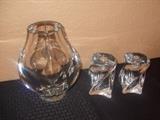 st louis crystal vase & candle holders