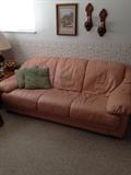 Orange Cream leather sofa