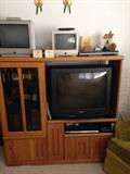 Old school but works great! If you buy the big T.V. you get a free entertainment center! If you buy the entertainment center you get the free big T.V.!!