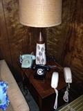 Old phones and groovy lamp