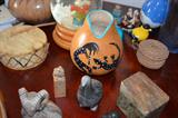 Large selection of Canadian soapstone animals.