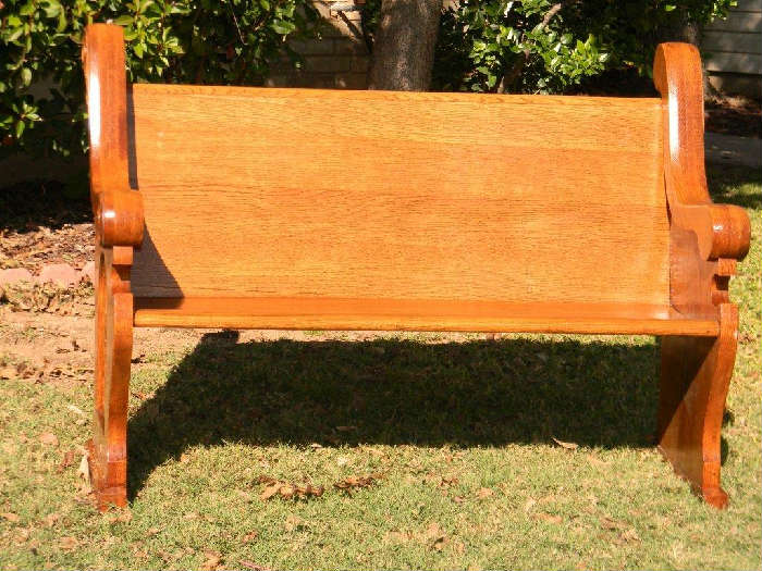 Beautifully refinished oak bench.