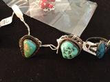 Beautiful turquoise and sterling rings.