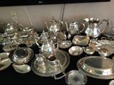 Vast silverplate tea sete collection and lots of great silveplate.