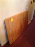 Solid wood Butcher Block style with 4 legs, no chairs