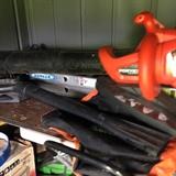 Werner extension ladder and blowers