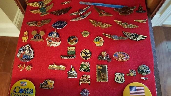 Travel pins and buttons