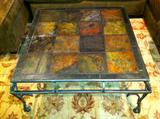 Slate Tile Top Coffee Table with Metal Base (3' x 3')