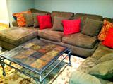 Brown Micro Fiber 3pc. Sectional  132" x 88" x 90"