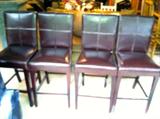 4 leather bar chairs