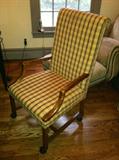 Plaid desk chair on wheels