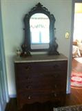 Victorian Marble Top Chest of Drawers with Mirror, c.1880