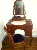 Mahogany Dressing Table, Mahogany Shaving Mirror & Victorian Bedroom Chair