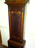 Scottish Tall Case Mahogany Grandfather Clock, Hand Painted Dial, By Turnbull and Young, Glasgow and Dalry, c. 19th Century