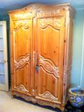 Carved Pine Armoire