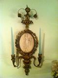 Pair of Carved Gilt Wood Candle Sconces, Louis the 16th Style