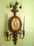 Pair of Carved Gilt Wood Candle Sconces, Louis the 16th Style