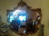 Carved Gilt Wood Louis the 16th Style Mirror - As Is (41" x 38")