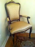 10 Rosewood Side and 2 Arm Chairs, Gilt Bronze Feet