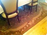 Needlepoint Rug - Green, Cream, Brown Floral (8' x 10')