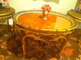 Carved Wood French-Style Tray Top Table