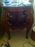 2-Drawer Green Marble Top Bombay Style Stand with gilt metal decoration